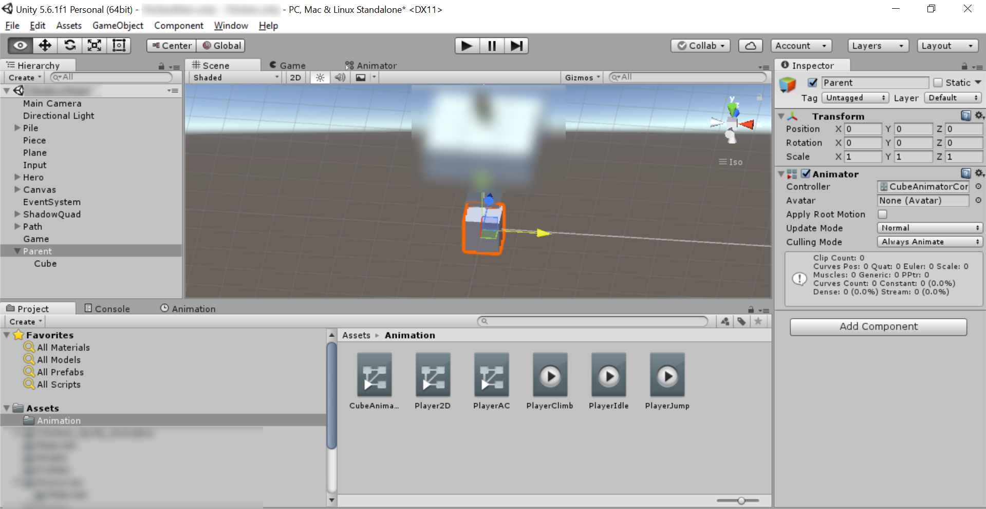 Screen shot of Attach Animator Controller