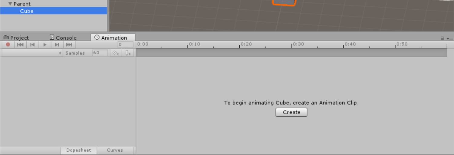 Screen shot of Create Animator Clip