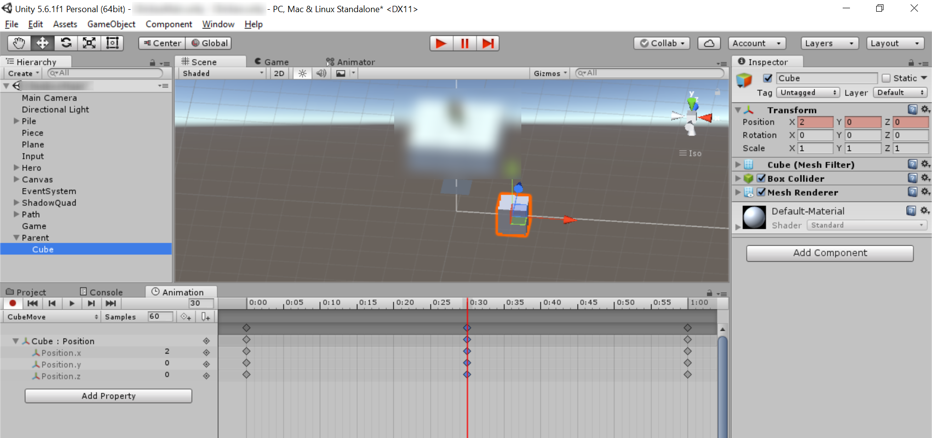 Screen shot of Add Keyframe to Animation